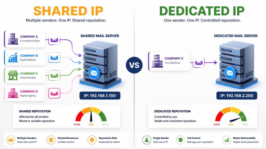 Shared vs dedicated IP email sending