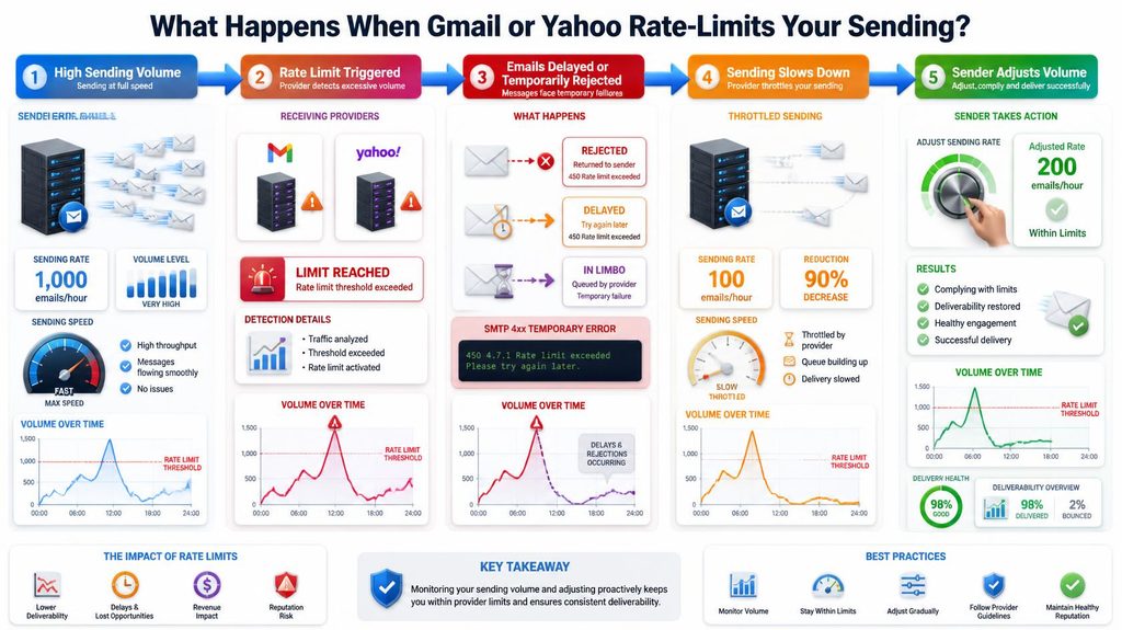 rate limited by gmail or yahoo