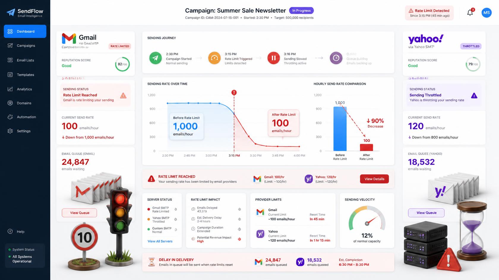 What Happens When Gmail or Yahoo Rate-Limits Your Sending?