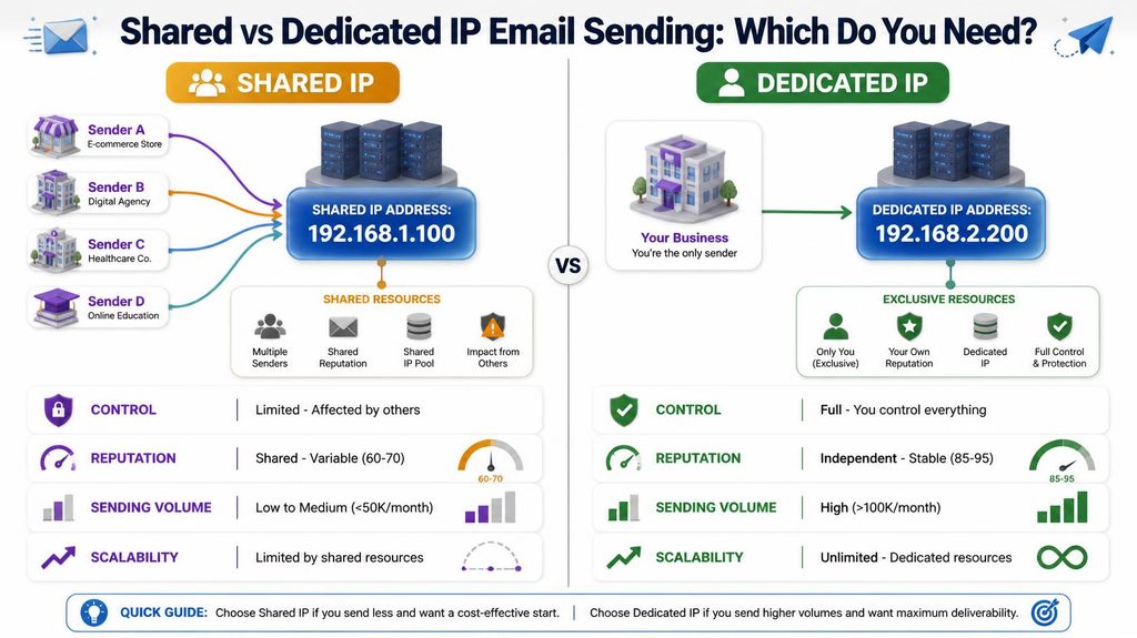 Shared vs dedicated IP email sending
