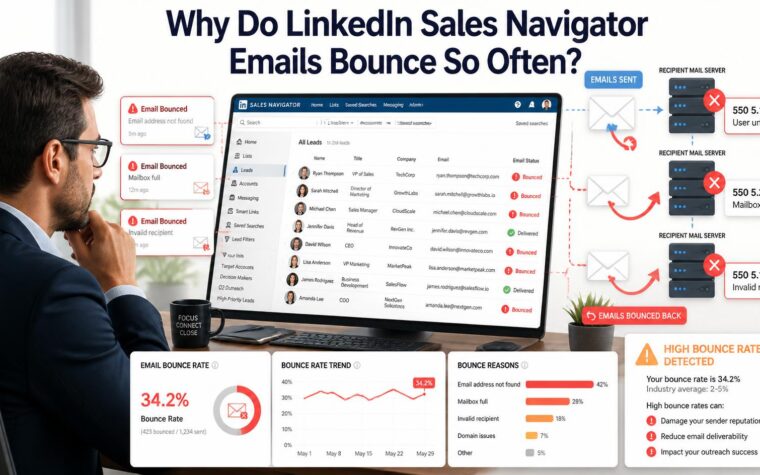 why do linkedin sales navigator emails bounce