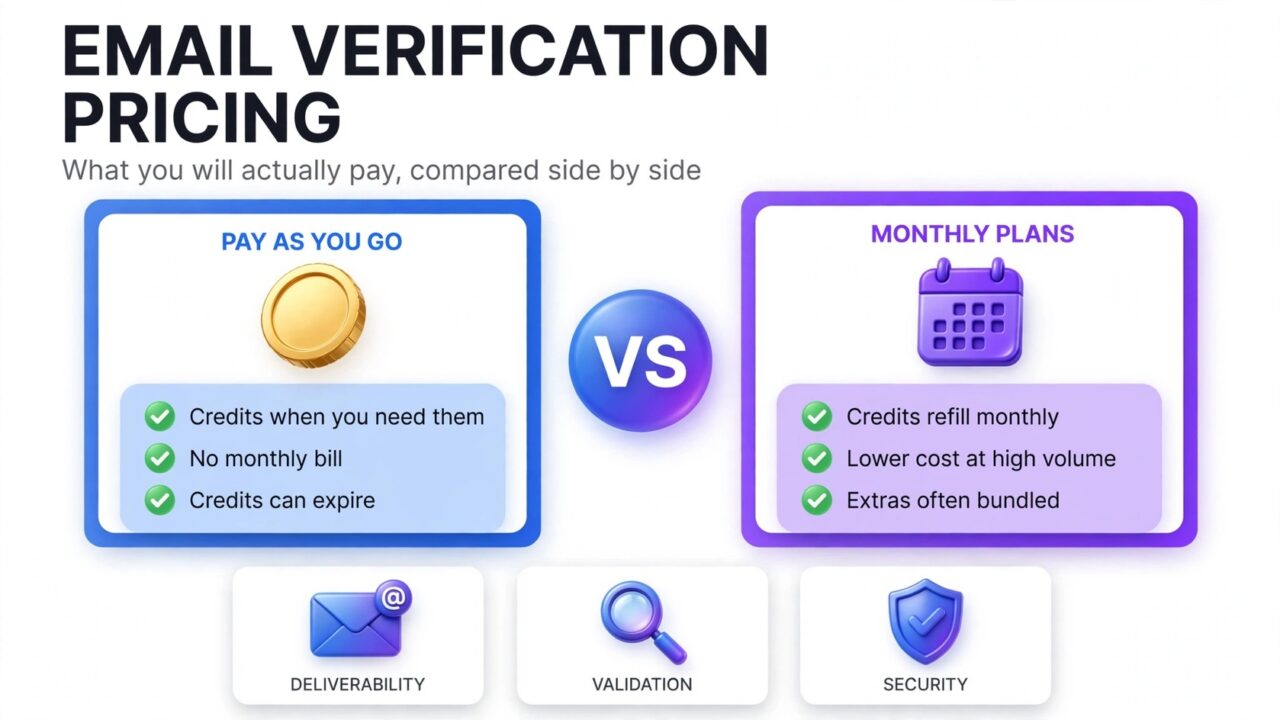 Email verification pricing 2026 guide infographic