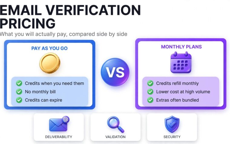 Email verification pricing 2026 guide infographic