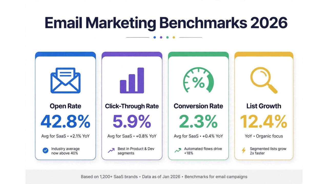 Email marketing benchmarks 2026 infographic