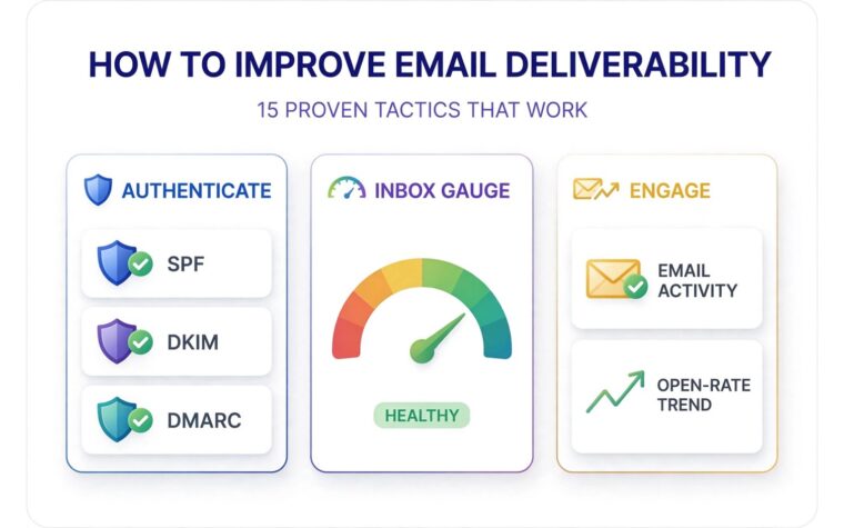 How to improve email deliverability infographic: 15 proven tactics that work