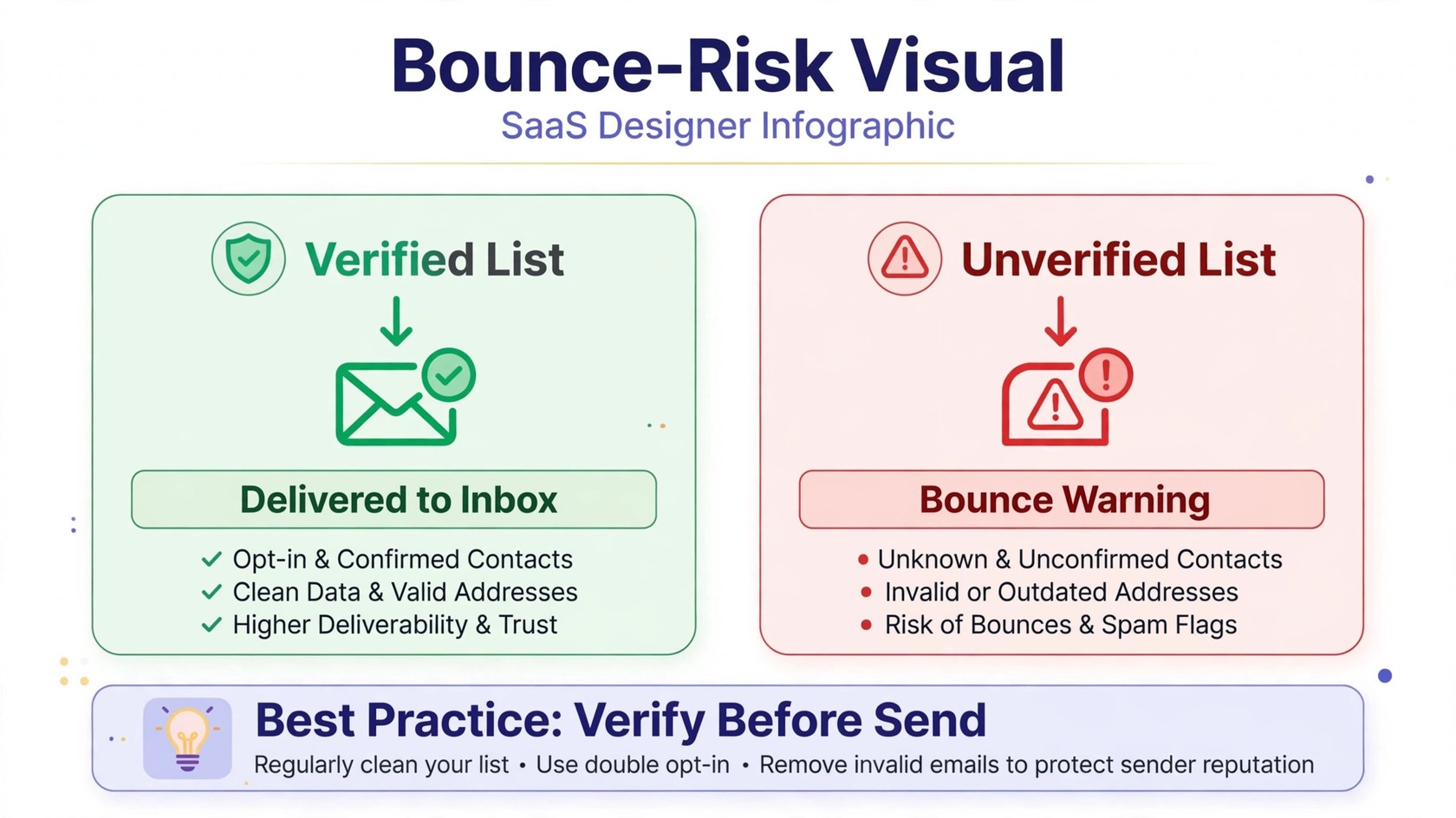 Bounce risk visual for unverified email lists