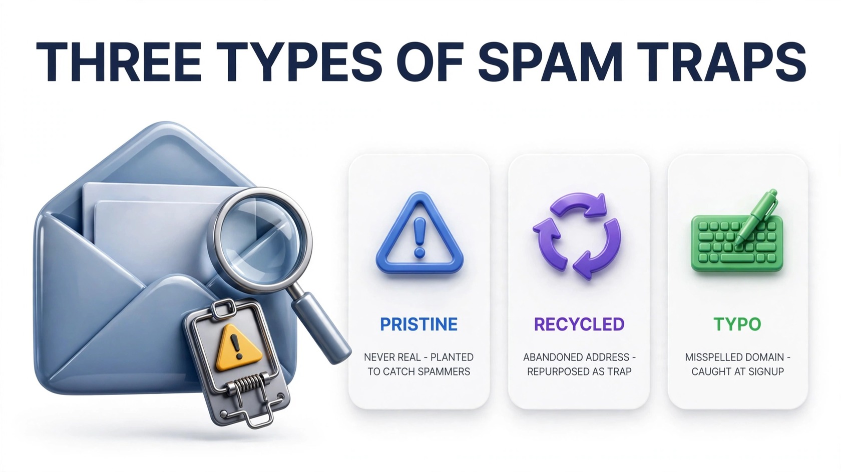 Types of spam traps explained infographic