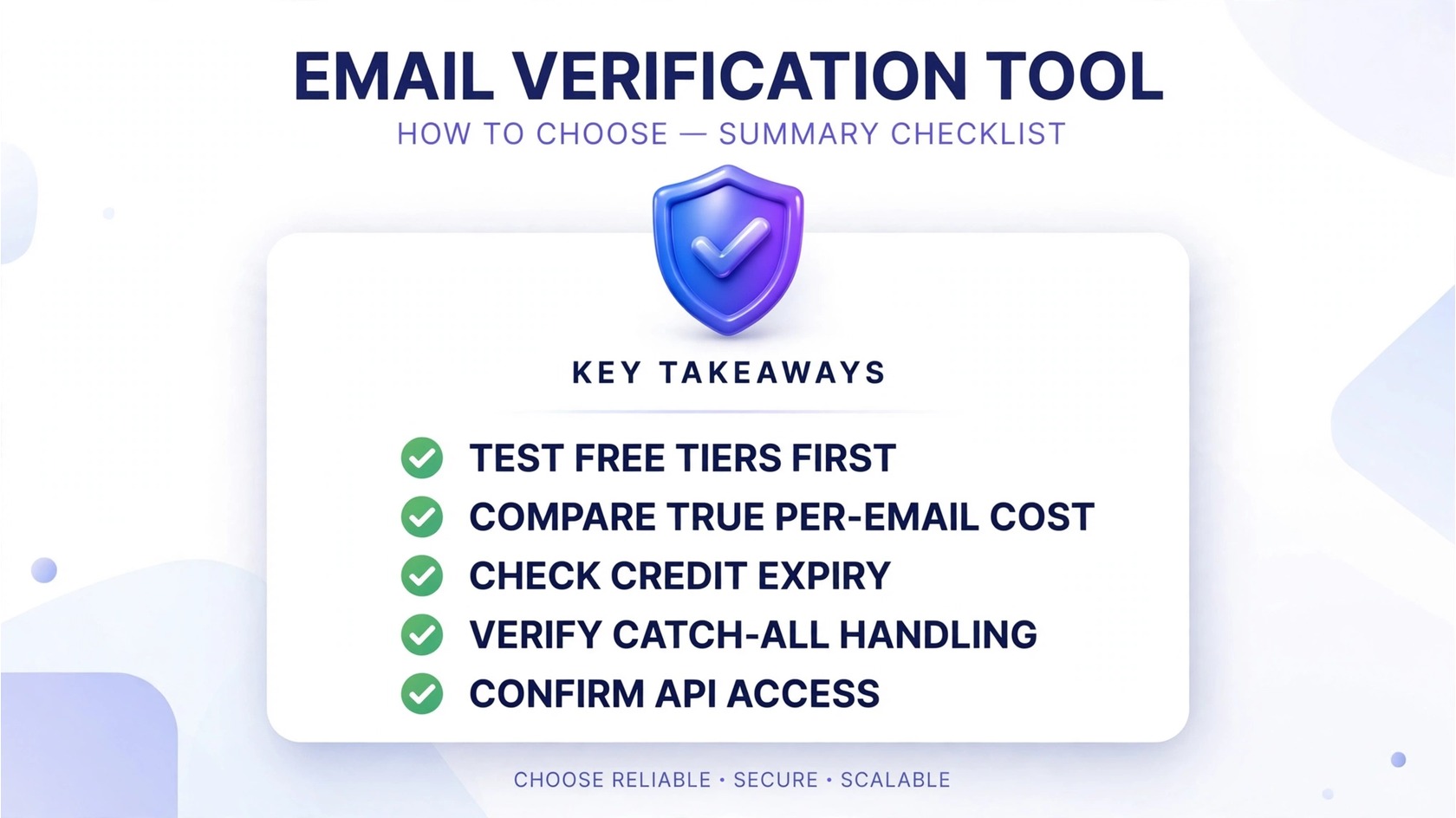 Switching email verifier checklist infographic